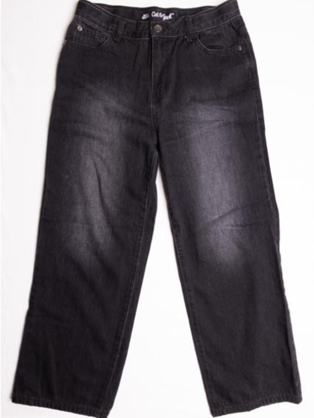 Cat & Jack Boys Size 14 Baggy Jeans Black Denim Faded Charcoal Youth Pants 14 Y